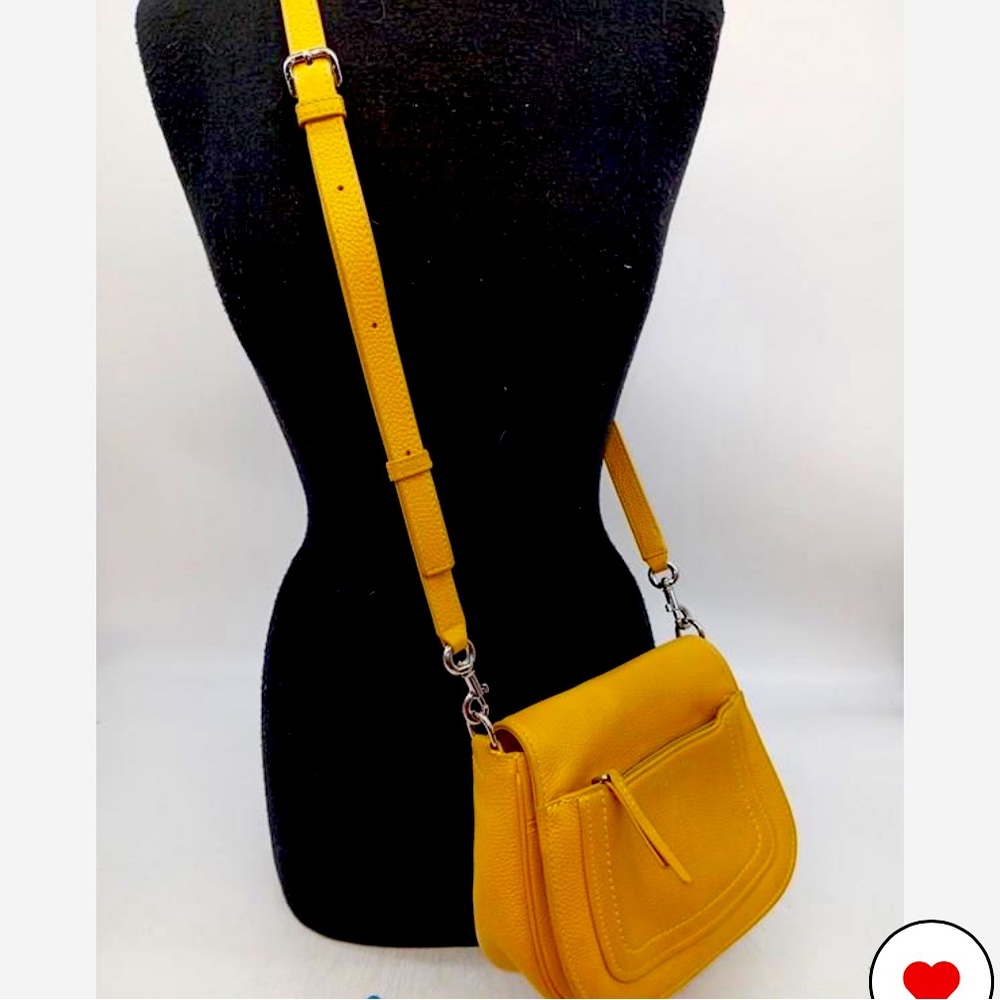 Authentic Marc Jacobs New York Small Golden Rod Leather Crossbody Handbag Purse